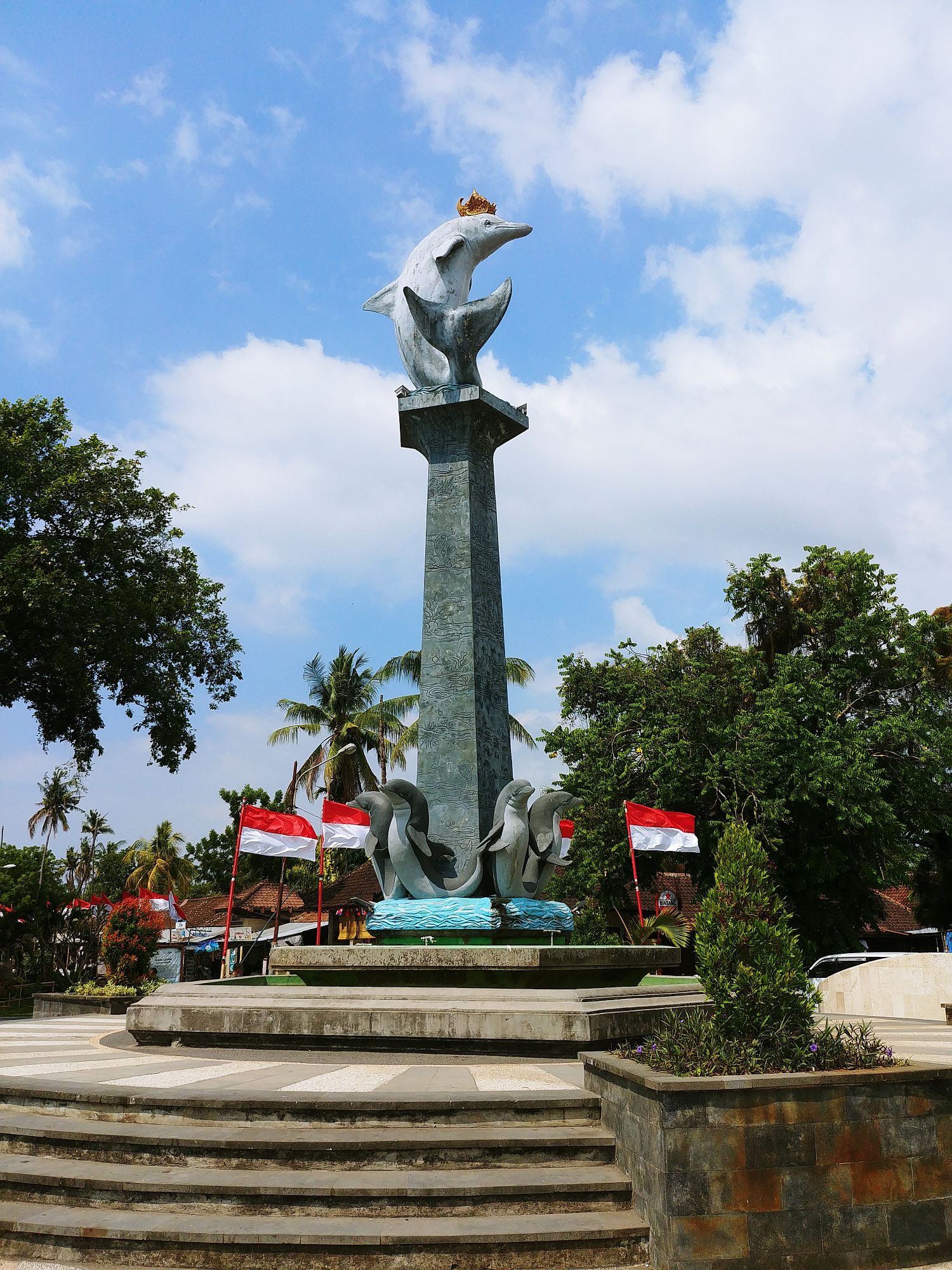 Dolphin statue