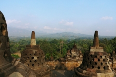 Borobudur - Early morning stupas