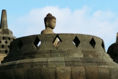 Borobudur - Sitting Buddha from under