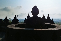 Borobudur - Sitting Buddha in shadow