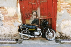 George Town - Street art - boy on a motorcycle