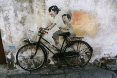 George Town - Street art - Children on a bicycle