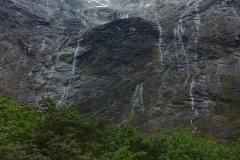 View from the bus - Mountain with waterfalls