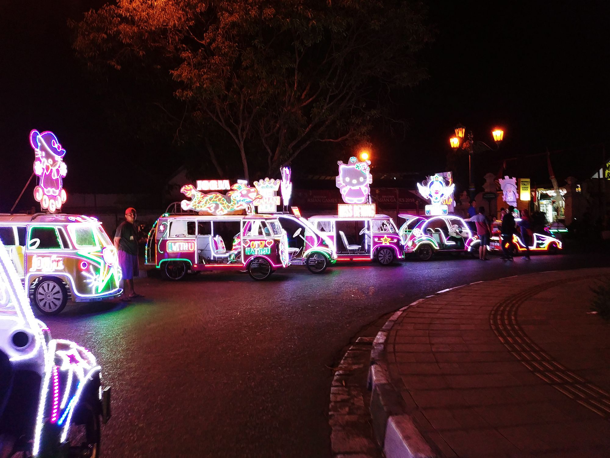 Yogyakarta - Bling pedal cars by night