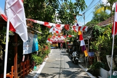 Yogyakarta - street decorated for Independence Day