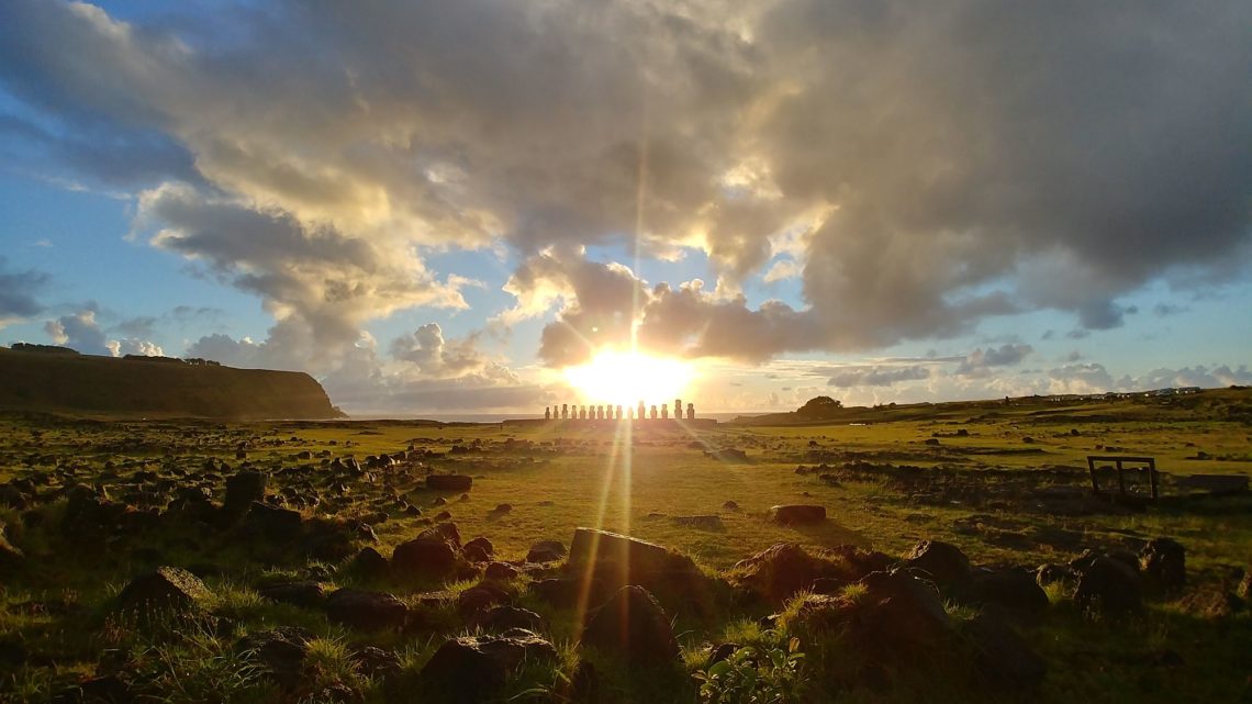 Moai at sunrise