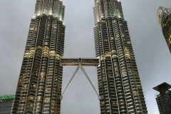 KL - Convention center - Petronas Twin Towers and dark clouds